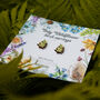 Inky Fern Birch Stud Earrings With Hypoallergenic Posts, thumbnail 5 of 8