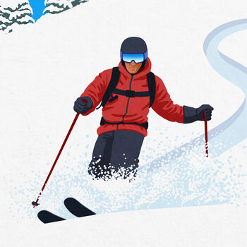 Personalised Skiing Graphic Art Print, 3 of 7