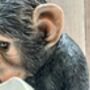 Monkey Reading Newspaper Ornament – Statue Figurine, thumbnail 7 of 9