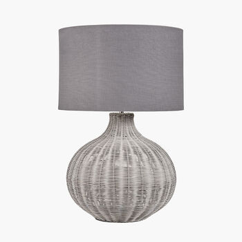 Grey Wash Rattan Table Lamp, 2 of 8