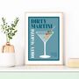 Dirty Martini Cocktail Poster, thumbnail 2 of 5