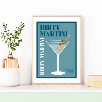 Dirty Martini Cocktail Poster, 2 of 5