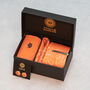 Coral Orange Wedding Tie Set And Socks Groomsmen Gift, thumbnail 1 of 7