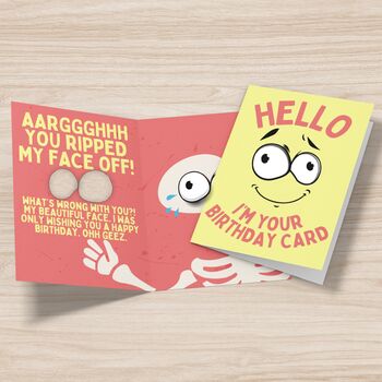 Rip My Face Off! Funny Birthday Card With Animated Screaming And Shaking Skeleton, 2 of 10
