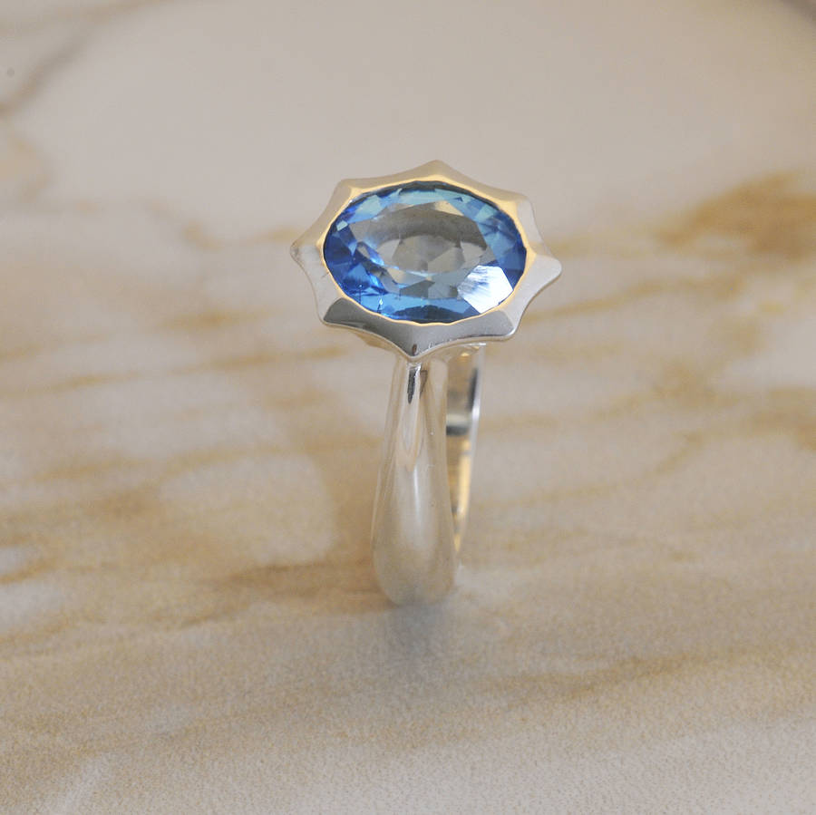 Blue Topaz Star Ring By Artforge | notonthehighstreet.com