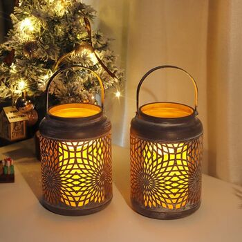 Set Of Two Candle Holder With Flameless Candles, 2 of 5