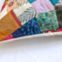 Vibrant Patchwork Sari Cushion Cover Handmade In India, thumbnail 3 of 11