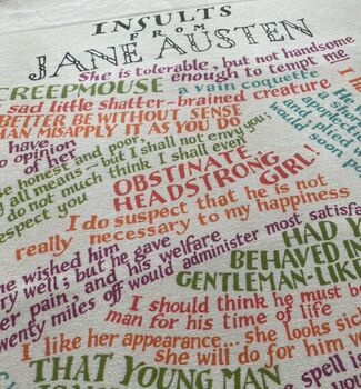 Jane Austen Insults Tea Towel, 2 of 2