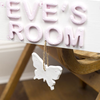 Personalised Room Sign Name Plaque With Butterfly, 2 of 3