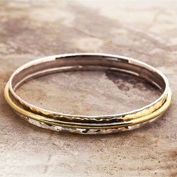 Gold Plated Sterling Silver Spinning Bangle, 4 of 5