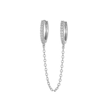 Duo Chain Huggie Hoop Earring, 2 of 5