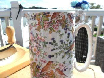 Large Jug In British Birds On Blue Design, 3 of 8