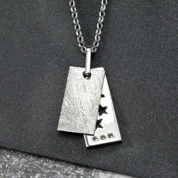 Sterling Silver Meteorite And Stars Necklace, 4 of 5