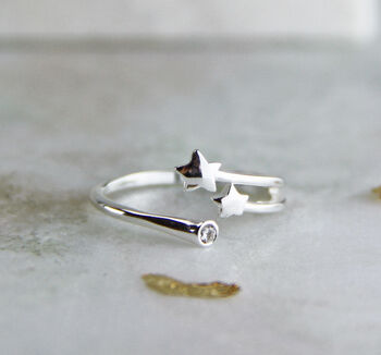 Sterling Silver Shooting Stars Open Ring, 2 of 8