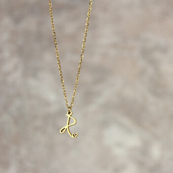 Heart Adorned Handwritten Initial Necklace, 5 of 10