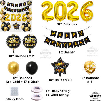 New Years Eve 2026 Balloons Decorations Set, 2 of 8
