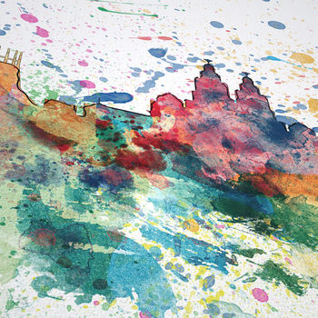 Liverpool Skyline Cityscape Paint Splashes Print, 5 of 5