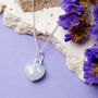 Sterling Silver Heart Rainbow Moonstone Necklace, thumbnail 2 of 7