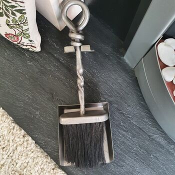 Handcrafted Fireside Brush And Shovel Set Hearth Tidy, 4 of 9