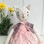 Personalised Toy Linen Cat, thumbnail 3 of 3
