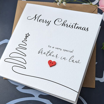 Brother In Law Christmas Card, 3D Wooden Heart, 3 of 4