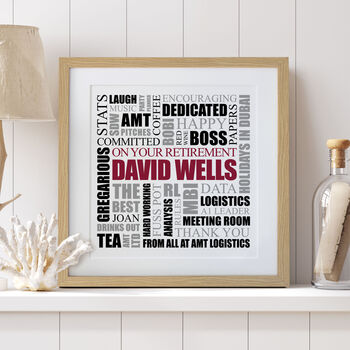 Personalised Retirement Square Word Art, 4 of 12