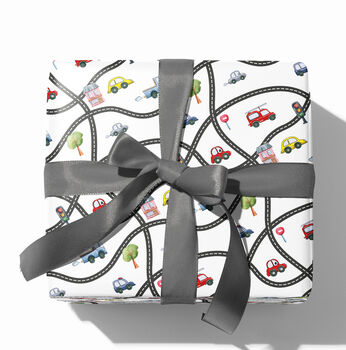 Driving Car Road Wrapping Paper Roll Or Folded, 2 of 3