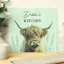 Personalised Highland Cow Glass Chopping Board, thumbnail 1 of 3