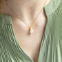 Gold Plated Rhombus Pearl Pendant Necklace, thumbnail 6 of 12