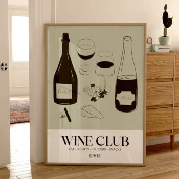 Wine Club Print Drink Wall Art, 4 of 7