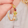 Multi Gemstone Silver Gold Plated Stud Hoops, thumbnail 7 of 12