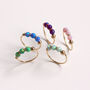9ct Solid Yellow Gold Triple Opal Helix Nose Ring, thumbnail 1 of 10