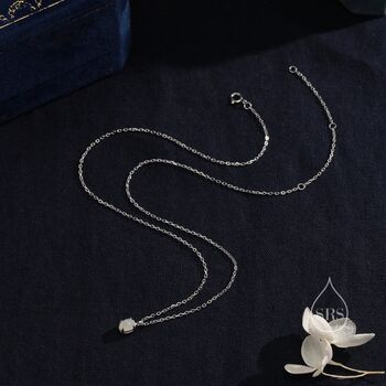 Genuine Milky Jade Oval Necklace In Sterling Silver, 5 of 11