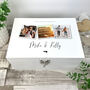 Personalised Couples Photo White Wooden Keepsake Memory Box, thumbnail 2 of 10