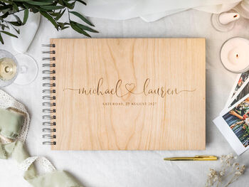 Personalised Wood Wedding Guest Book Alternative, 8 of 12