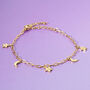 Little Stars Personalised Star And Moon Bracelet, thumbnail 2 of 7