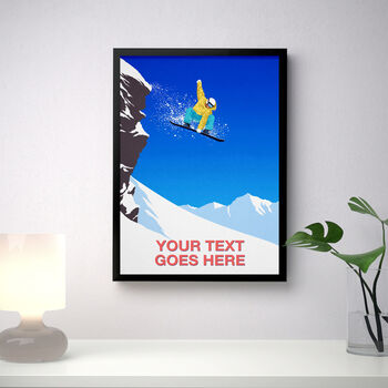 Personalised Snowboard Cliff Jump Poster, 2 of 7