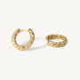 Minimalist Croissant 14k Gold Plated Hoop Earrings, thumbnail 1 of 8
