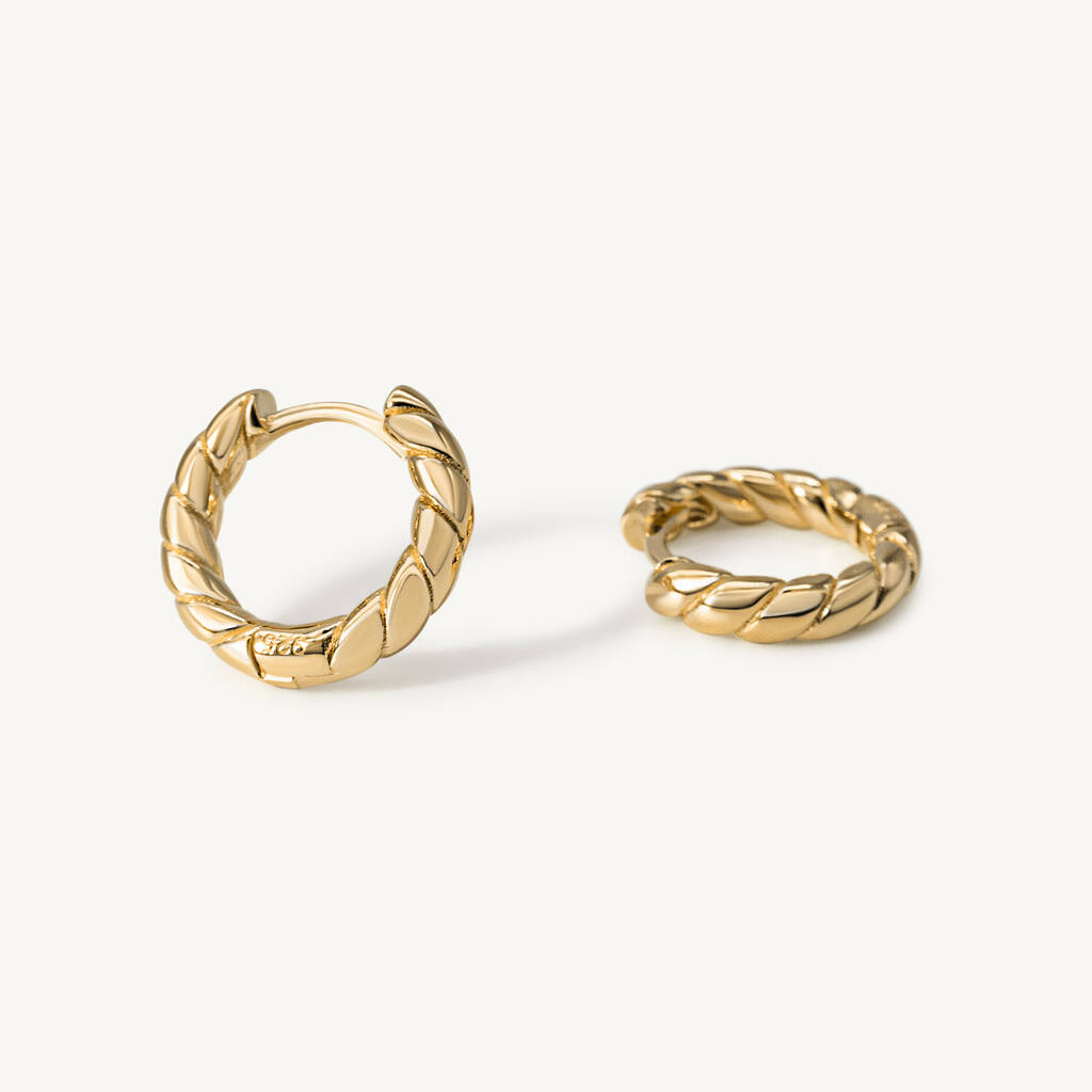 Minimalist Croissant 14k Gold Plated Hoop Earrings By Jolivur ...