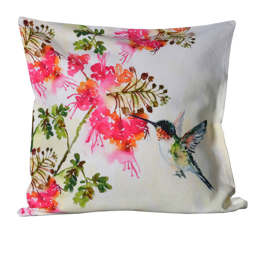 Hummingbird Print Cushion Cover By Out There Interiors ...