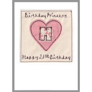 Personalised Initial Heart Birthday Card For Her, 12 of 12