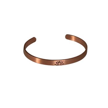 Solid Copper Lotus Cuff Bracelet, 2 of 3