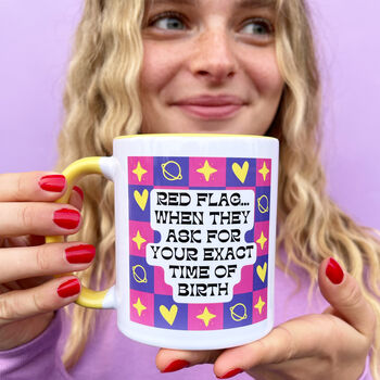 Funny Red Flag Quote Slogan Valentines Mug, 6 of 7