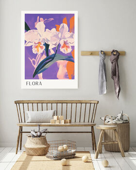 Flora Purple Flower Art Print, 2 of 3