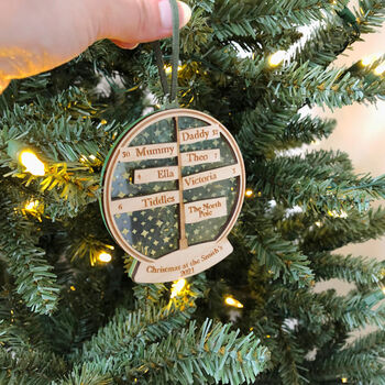 Christmas Family Snow Globe Street Sign Tree Decoration, 4 of 6