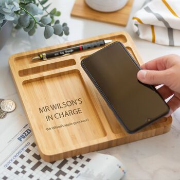 Personalised Wireless Phone Charger And Desk Tidy, 5 of 5