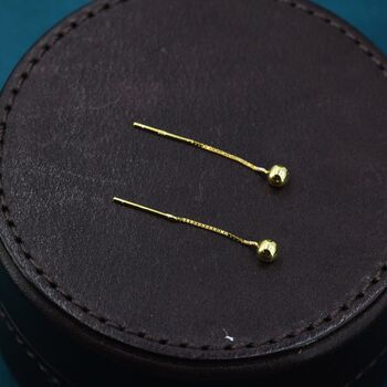 Minimalist Ball Threaders Earrings In Sterling Silver, 2 of 11