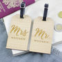 Personalised Mr And Mrs Wooden Luggage Tag Travel Gift, thumbnail 1 of 3