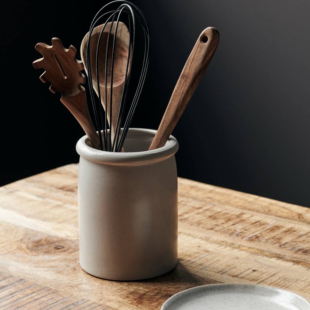 Speckled Ivory Utensil Pot By Marquis & Dawe