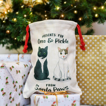Personalised Cat Christmas Sack Small, 5 of 11